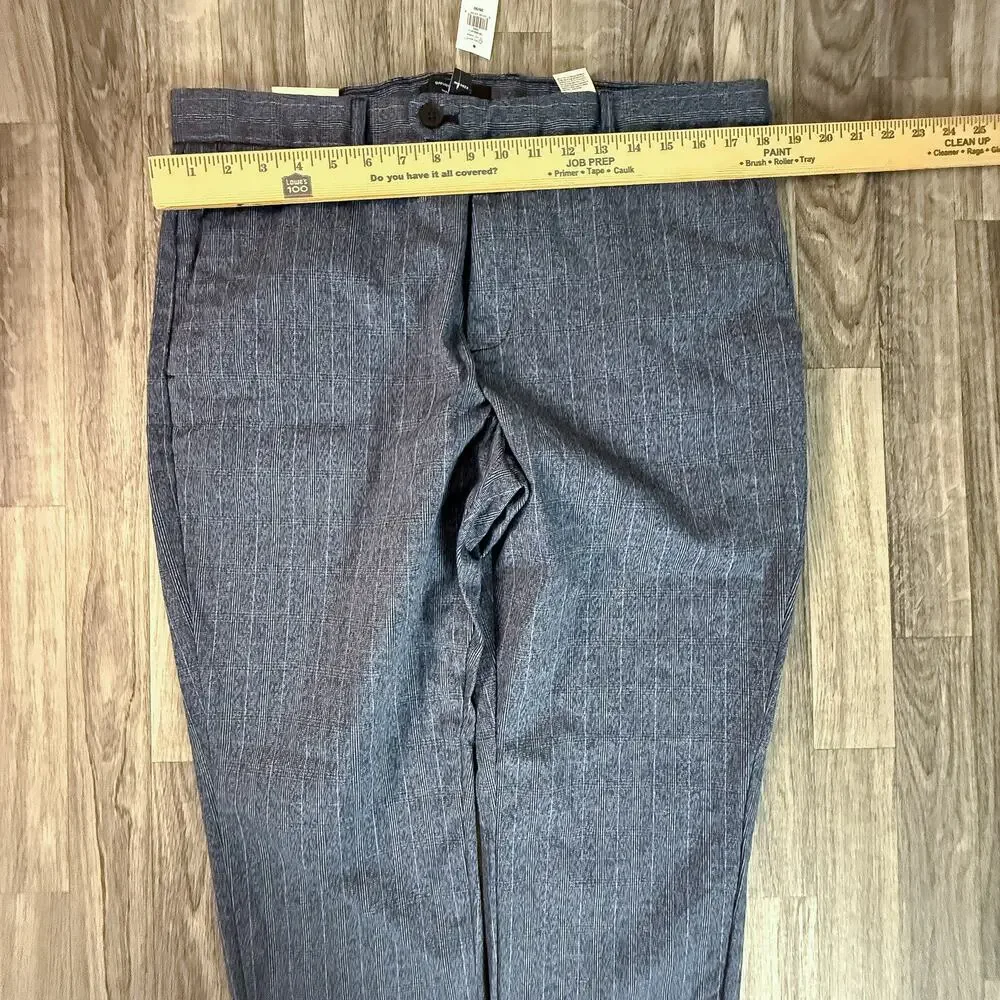 Banana Republic Grayson Slim Tapered Ankle Pants Men's 35x30 Blue Plaid NWT